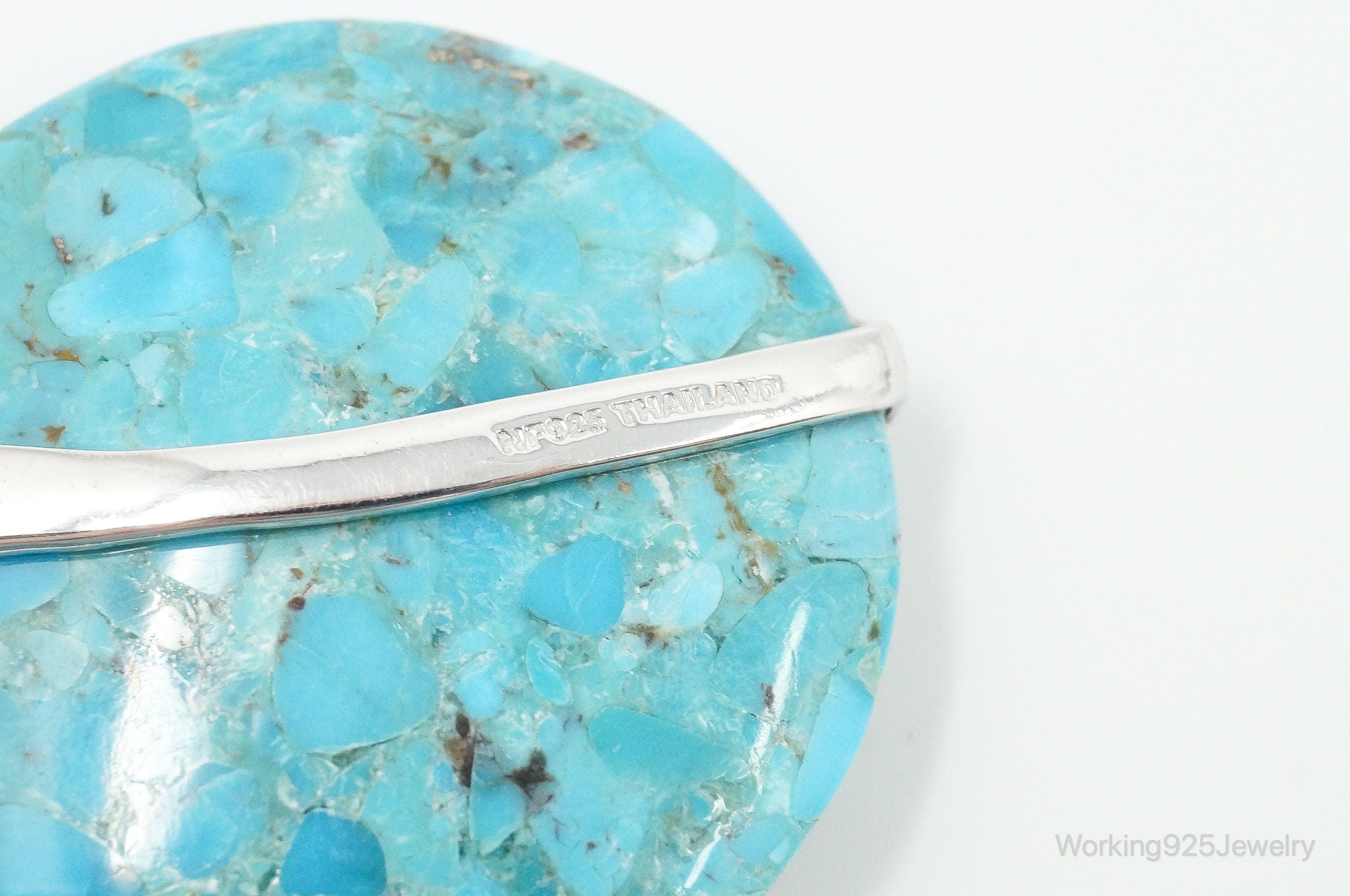 Designer Large Blue Mojave Turquoise Amethyst Sterling Silver Necklace | Jewelry > Necklaces > Pendants | Wiccan Center