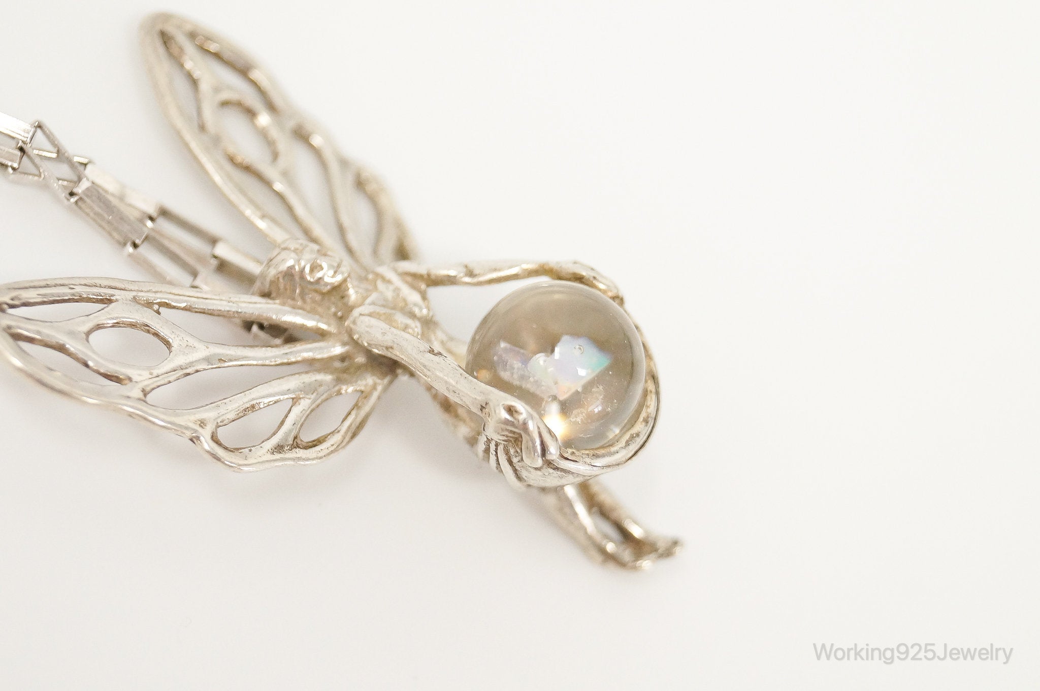 Vintage Fairy Glass Marble Sterling Silver Necklace | Jewelry > Necklaces > Pendants | Wiccan Center