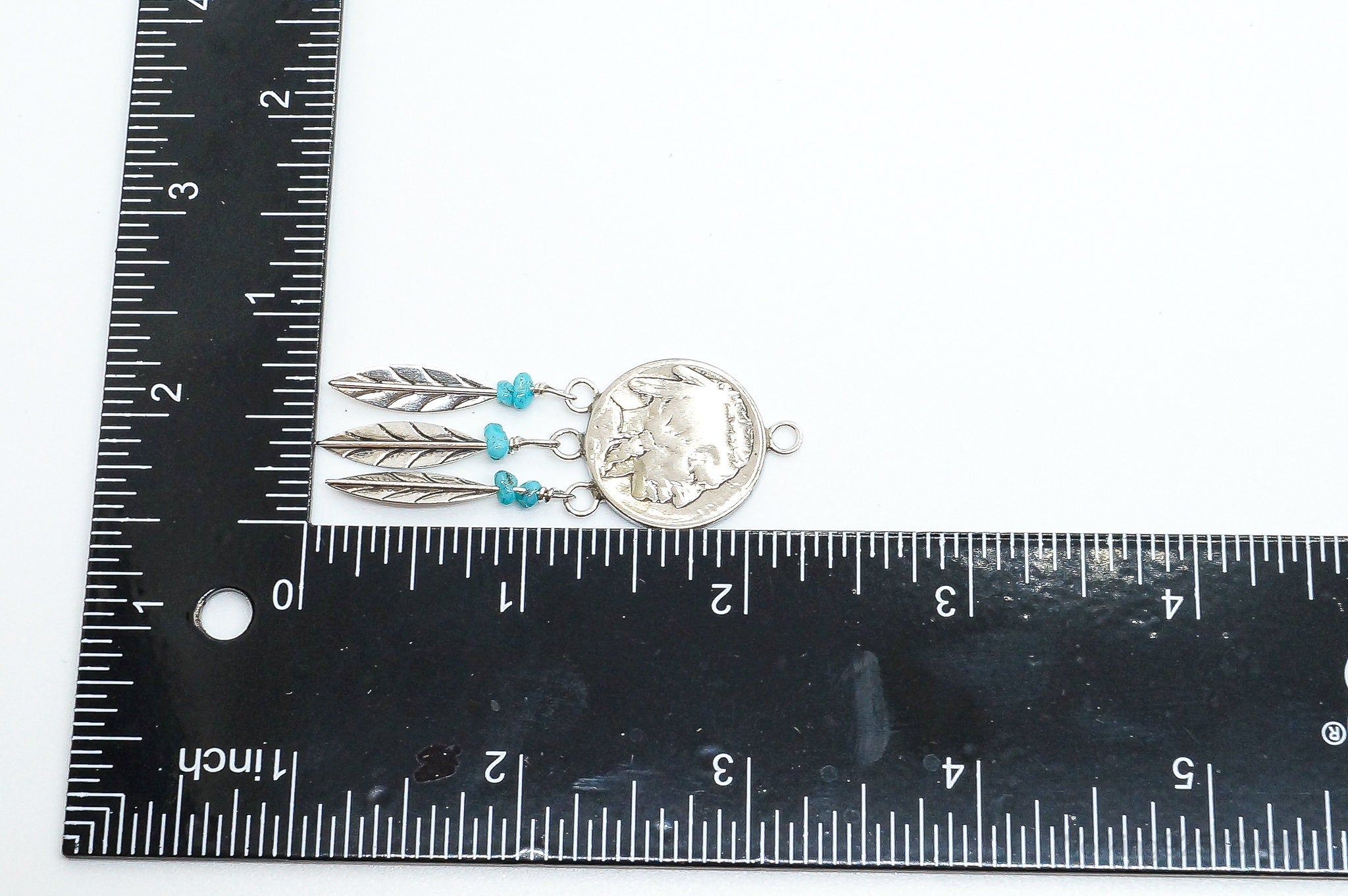 Vintage Native American Made Buffalo Nickel Turquoise Sterling Silver Pendant | Jewelry > Necklaces > Pendants | Wiccan Center