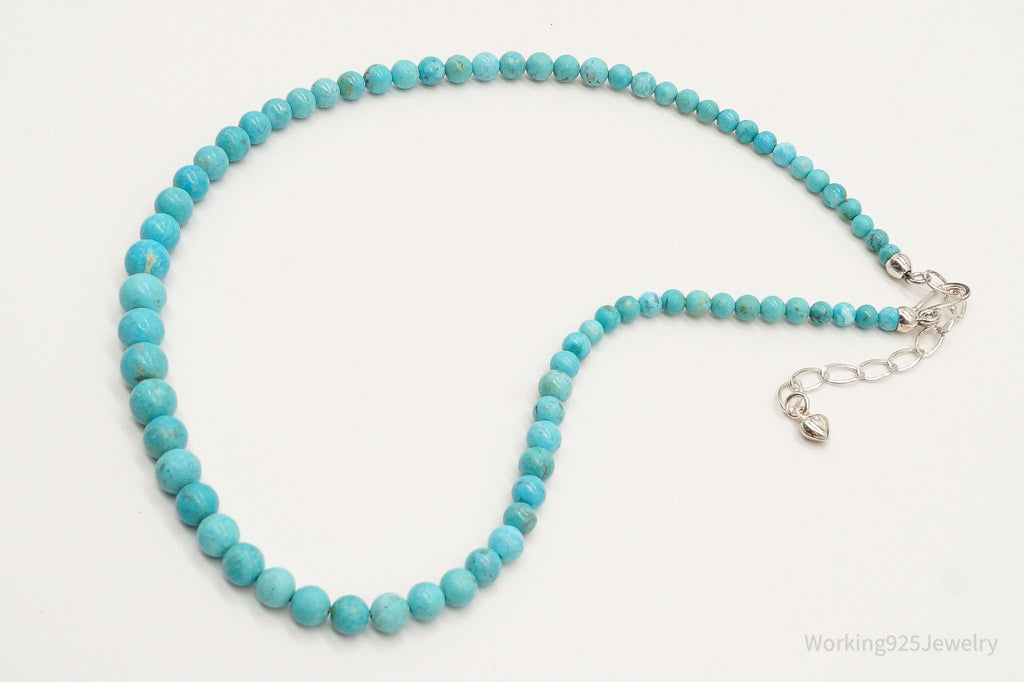 VTG Southwestern Desert Rose Trading Turquoise Bead Sterling Silver Necklace | Jewelry > Necklaces | Wiccan Center
