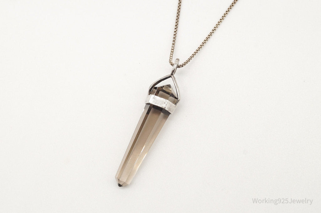 Vintage Large Smoky Topaz Sterling Silver Necklace | Jewelry > Necklaces > Pendants | Wiccan Center