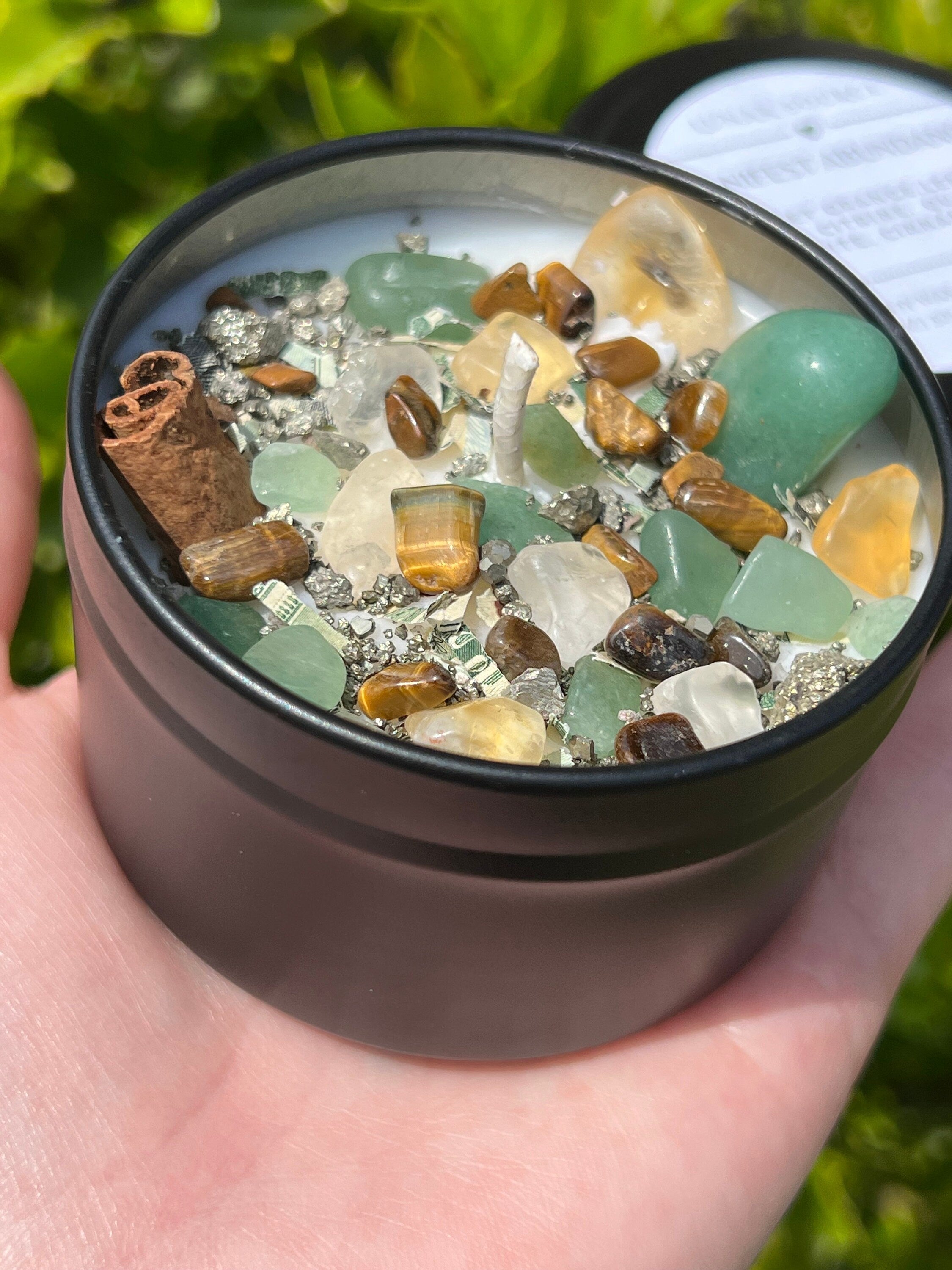 Rich Witch Manifestation Money Magick Intention Candle | Ritual Altar Crystal Spell Infused Scented Witchy Gift Wealth Abundance Prosperity | | Wiccan Center