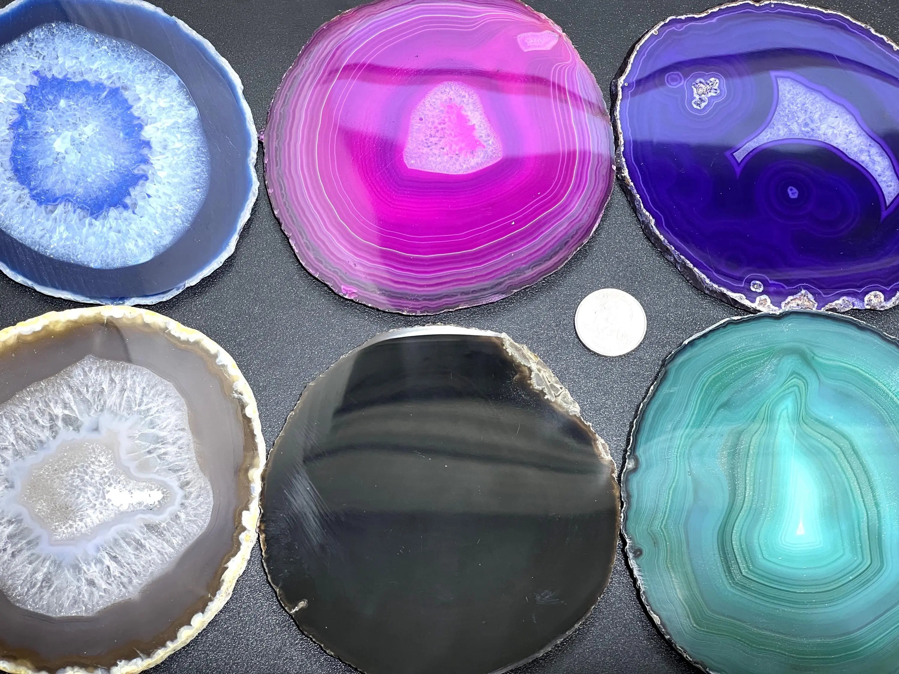 Large Round Circular Agate Slices (By The Piece)(5 - 5.5 Inches)(Size #5) Wholesale Amazing Crystals