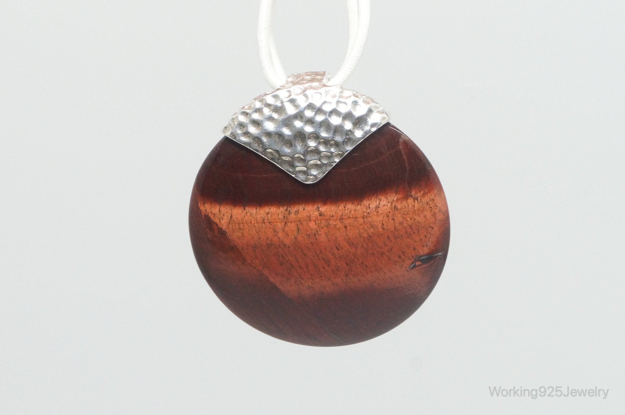 Large Vintage Designer Whitney Kelly Red Tigers Eye Sterling Silver Pendant | Jewelry > Necklaces > Pendants | Wiccan Center