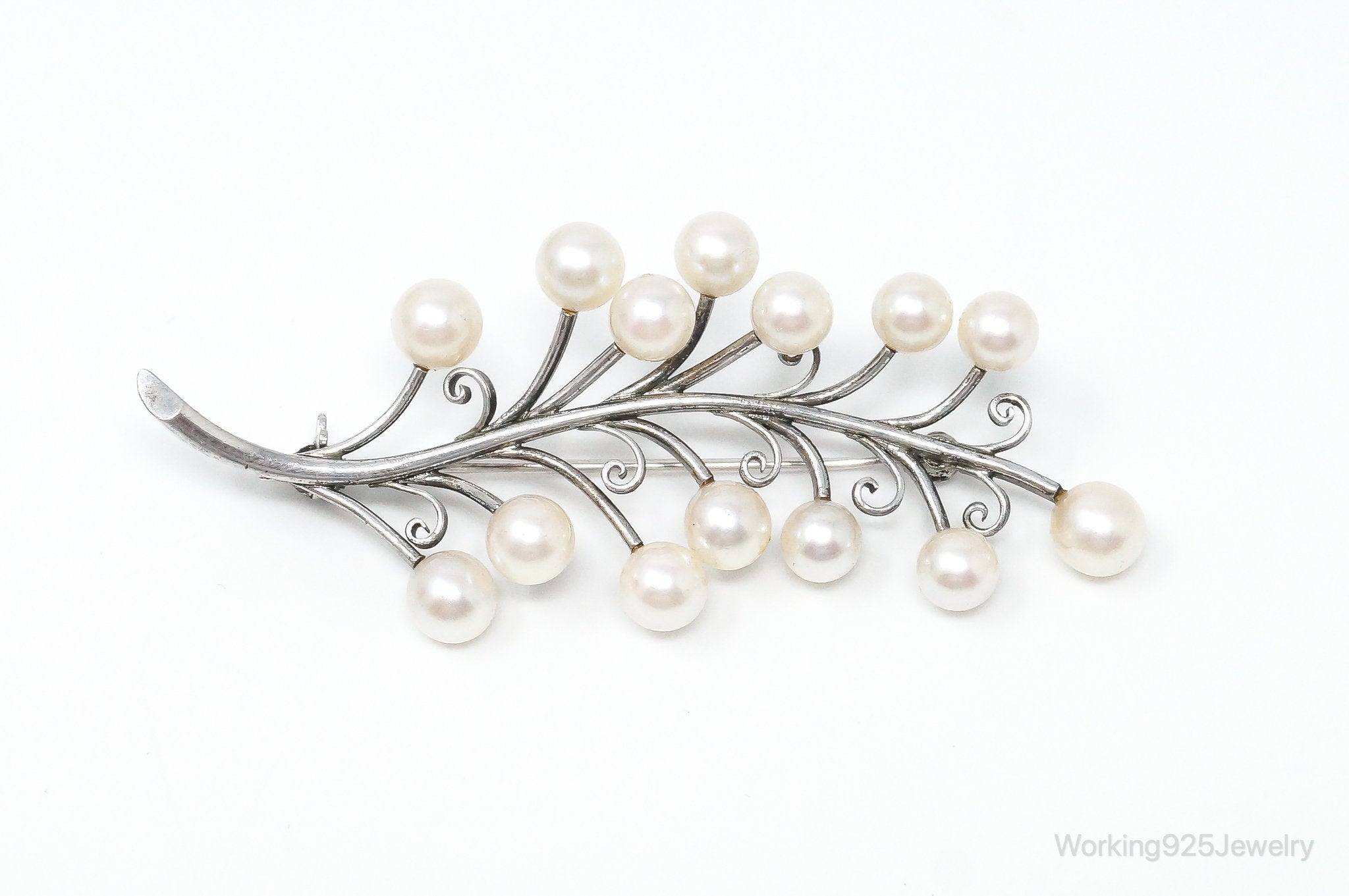 Antique K.T. Pearl Branch Sterling Silver Brooch Pin | Jewelry > Brooches, Pins & Clips | Wiccan Center