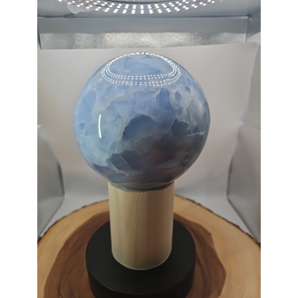 9.17LB Natural Blue crystalThe bal Quartz carved crystal decoration healing | Crystal Spheres & Eggs | Wiccan Center