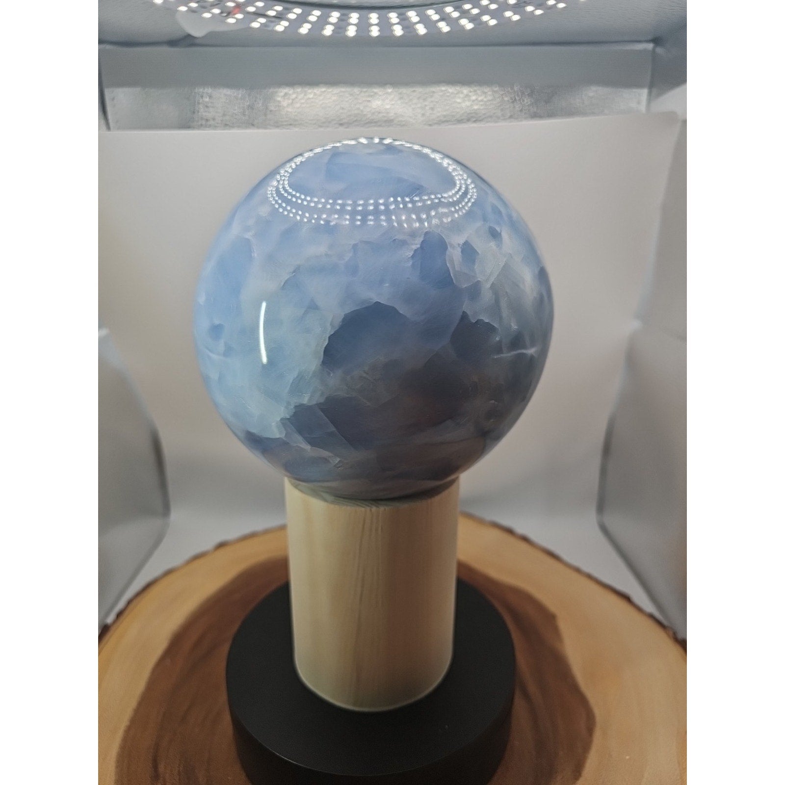 9.17LB Natural Blue crystalThe bal Quartz carved crystal decoration healing | Crystal Spheres & Eggs | Wiccan Center
