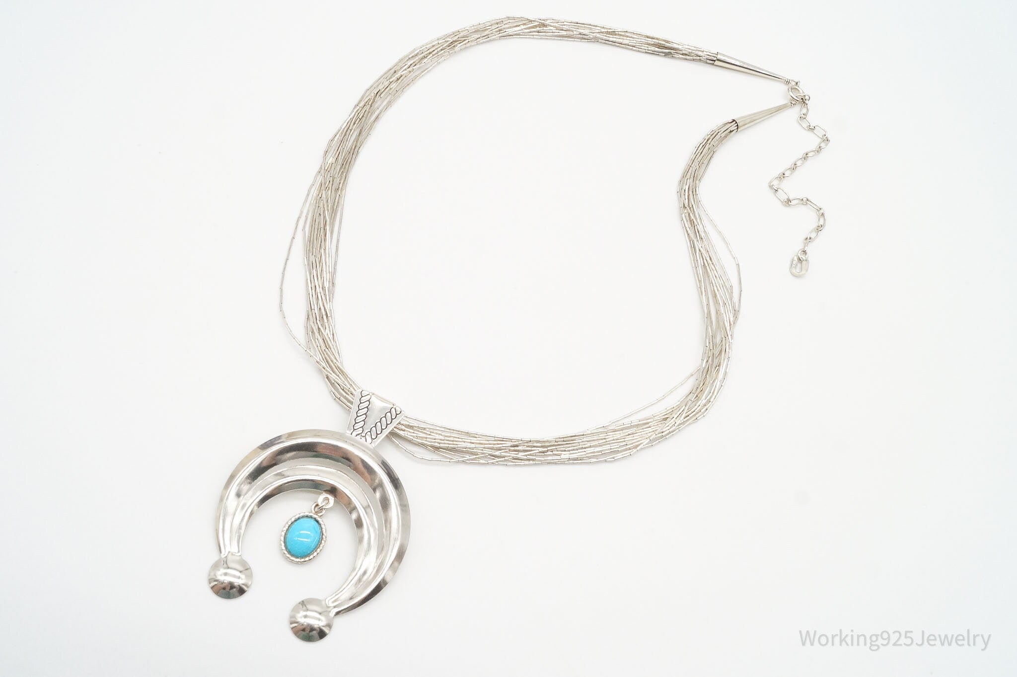 Vintage Western Designer Carolyn Pollack Turquoise Sterling Silver Necklace | Jewelry > Necklaces | Wiccan Center