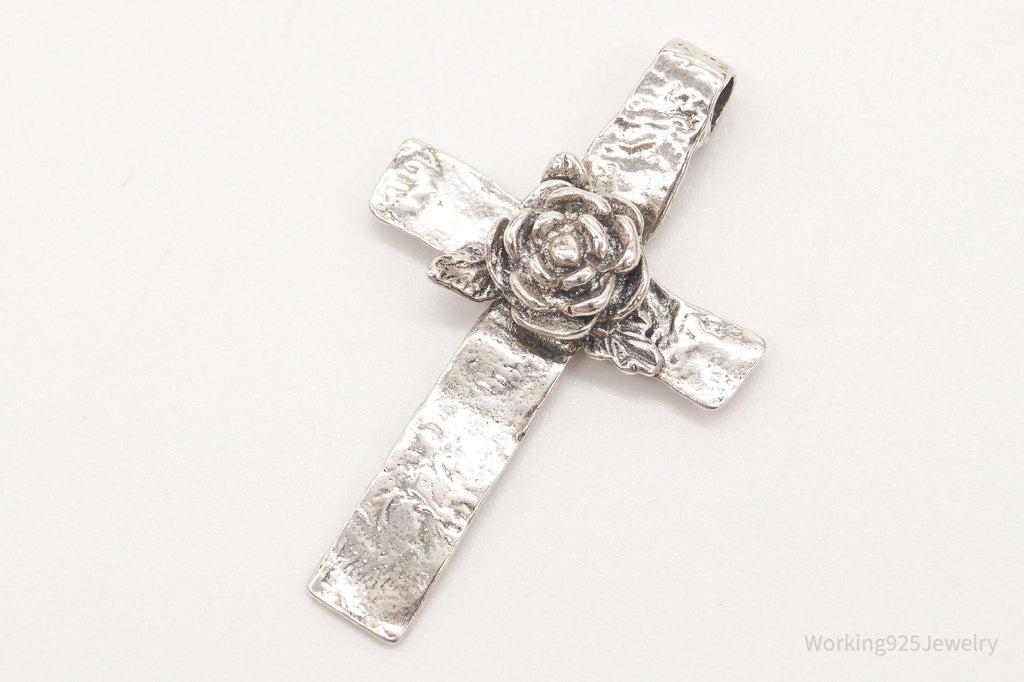 Large Vintage Israel Designer RL Ross Cross Sterling Silver Pendant | Jewelry > Necklaces > Pendants | Wiccan Center