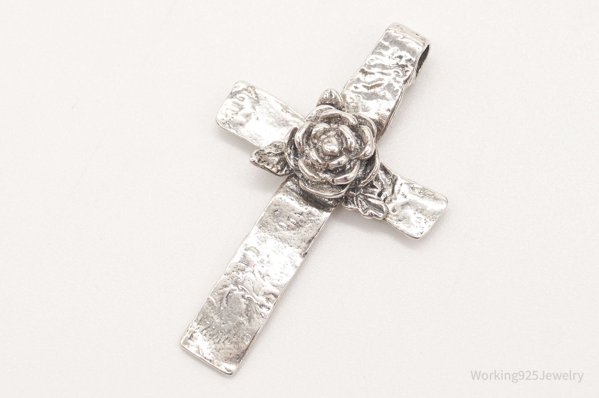 Large Vintage Israel Designer RL Ross Cross Sterling Silver Pendant | Jewelry > Necklaces > Pendants | Wiccan Center