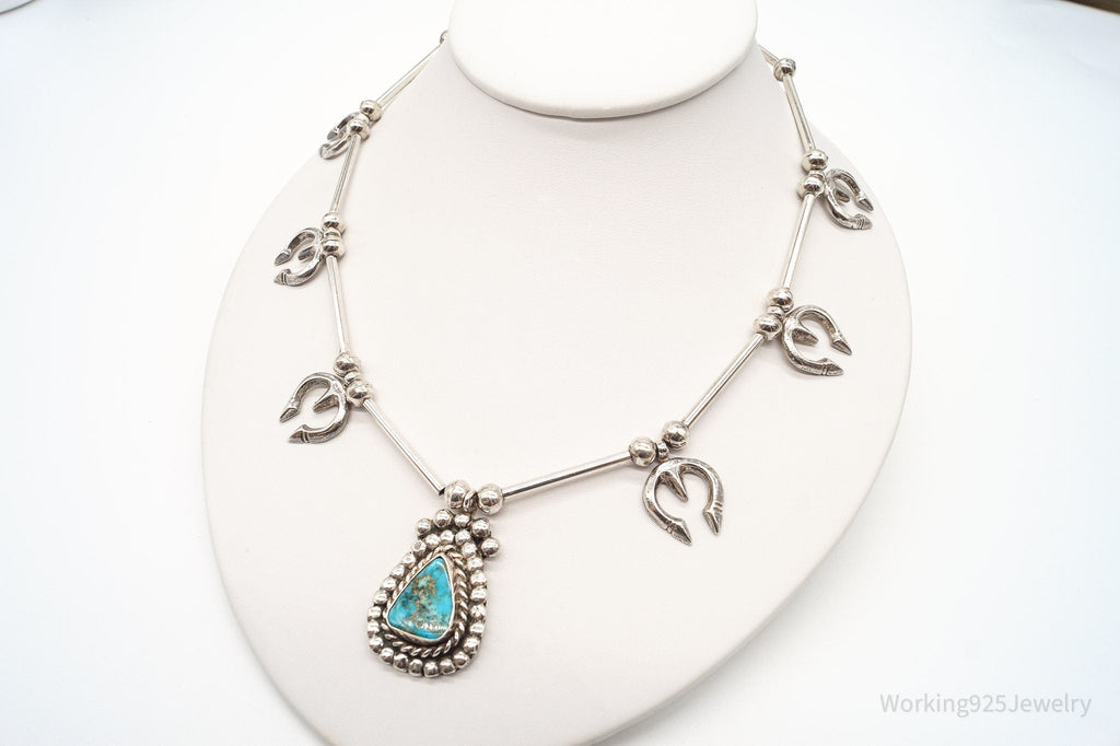 Vintage Native American Turquoise Silver Necklace | Jewelry > Necklaces > Pendants | Wiccan Center
