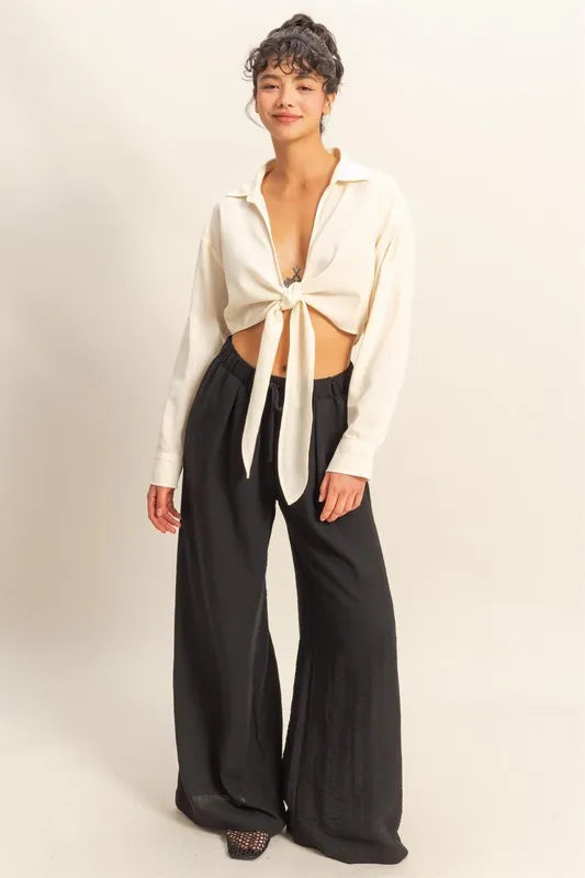 HYFVE Washed Tie Front Crop Top | | Wiccan Center