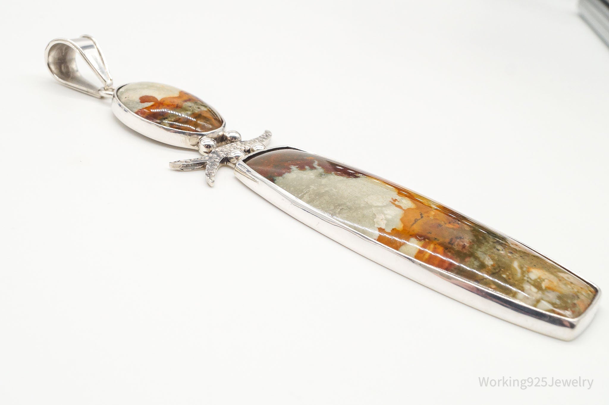 Large Designer OBSIDIAN Jasper Sterling Silver Pendant | Jewelry > Necklaces > Pendants | Wiccan Center