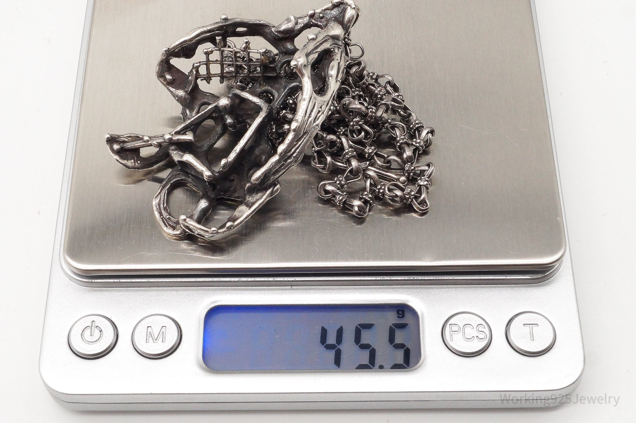 Vintage Brutalist Silver Toggle Necklace | Jewelry > Necklaces > Pendants | Wiccan Center