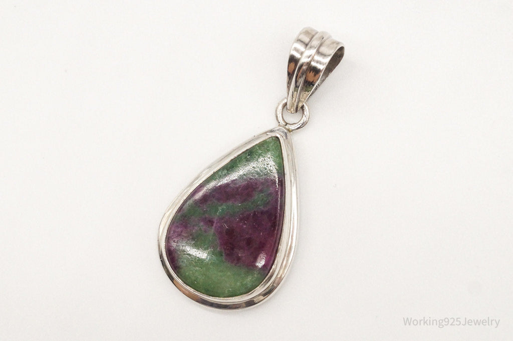 Vintage Large Anyolite Ruby-Zoisite Sterling Silver Pendant | Jewelry > Necklaces > Pendants | Wiccan Center