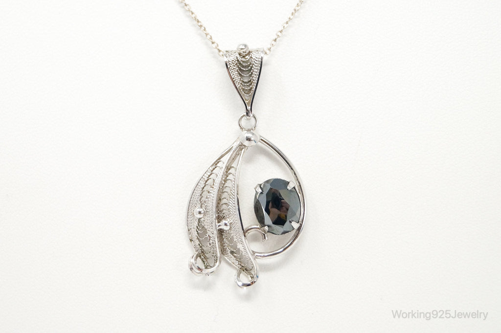 Vintage Designer Sorrento Hematite Sterling Silver Necklace | Jewelry > Necklaces > Pendants | Wiccan Center