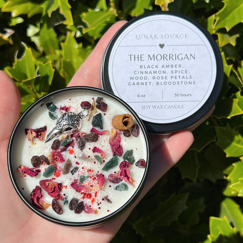 The Morrigan Ritual Candle | Phantom Goddess of War Witchcraft Altar Spell Magic Celtic Deity Gift Scented Intention Devotional Soy Candles | | Wiccan Center