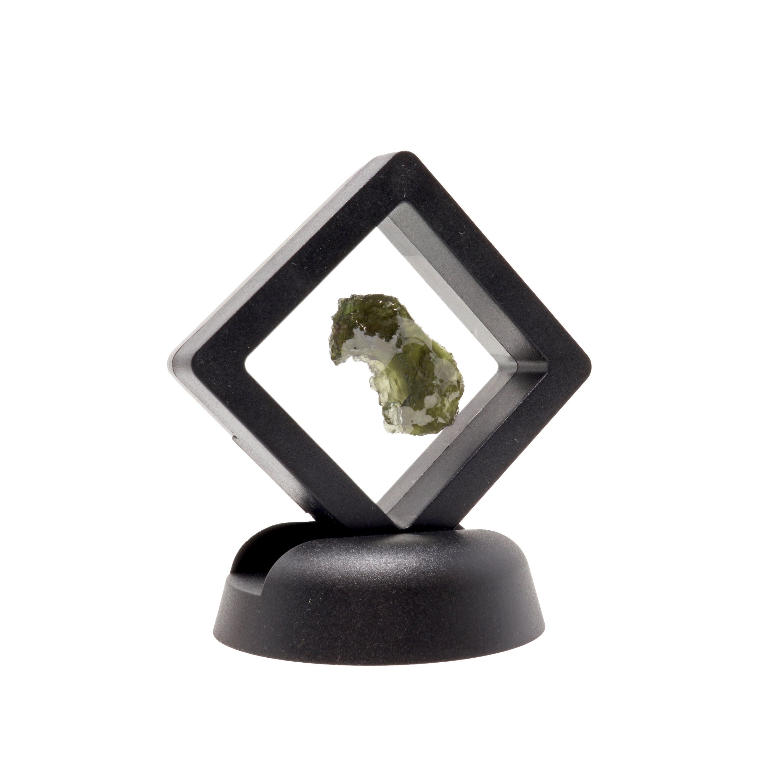 Moldavite Tektite Raw Nugget -Rugged "Wave" in Gel Case | Crystals & Minerals > Specimens | Wiccan Center