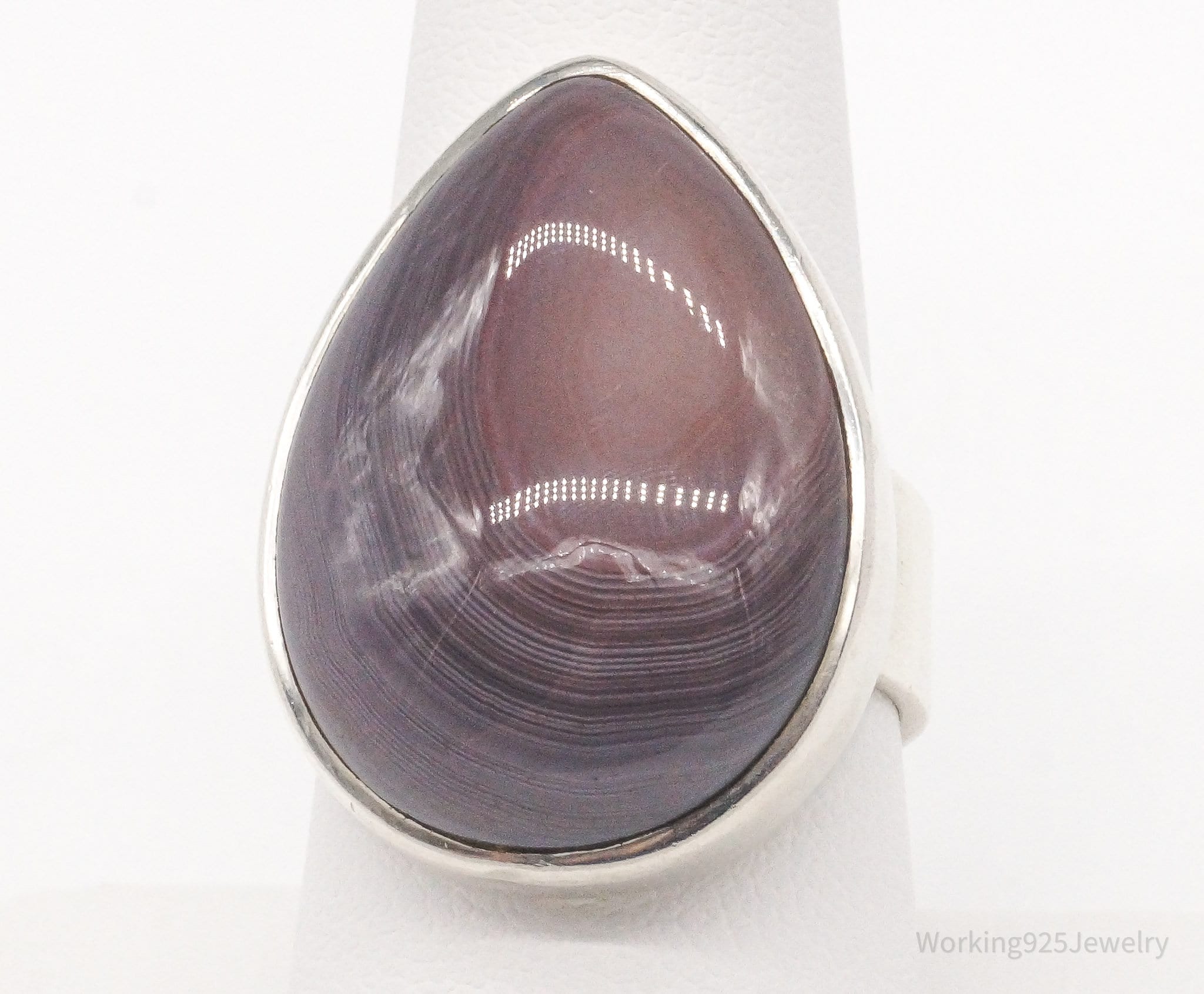 Vintage Lace Agate Sterling Silver Ring - Size 8.5 Adjustable | Jewelry > Rings | Wiccan Center