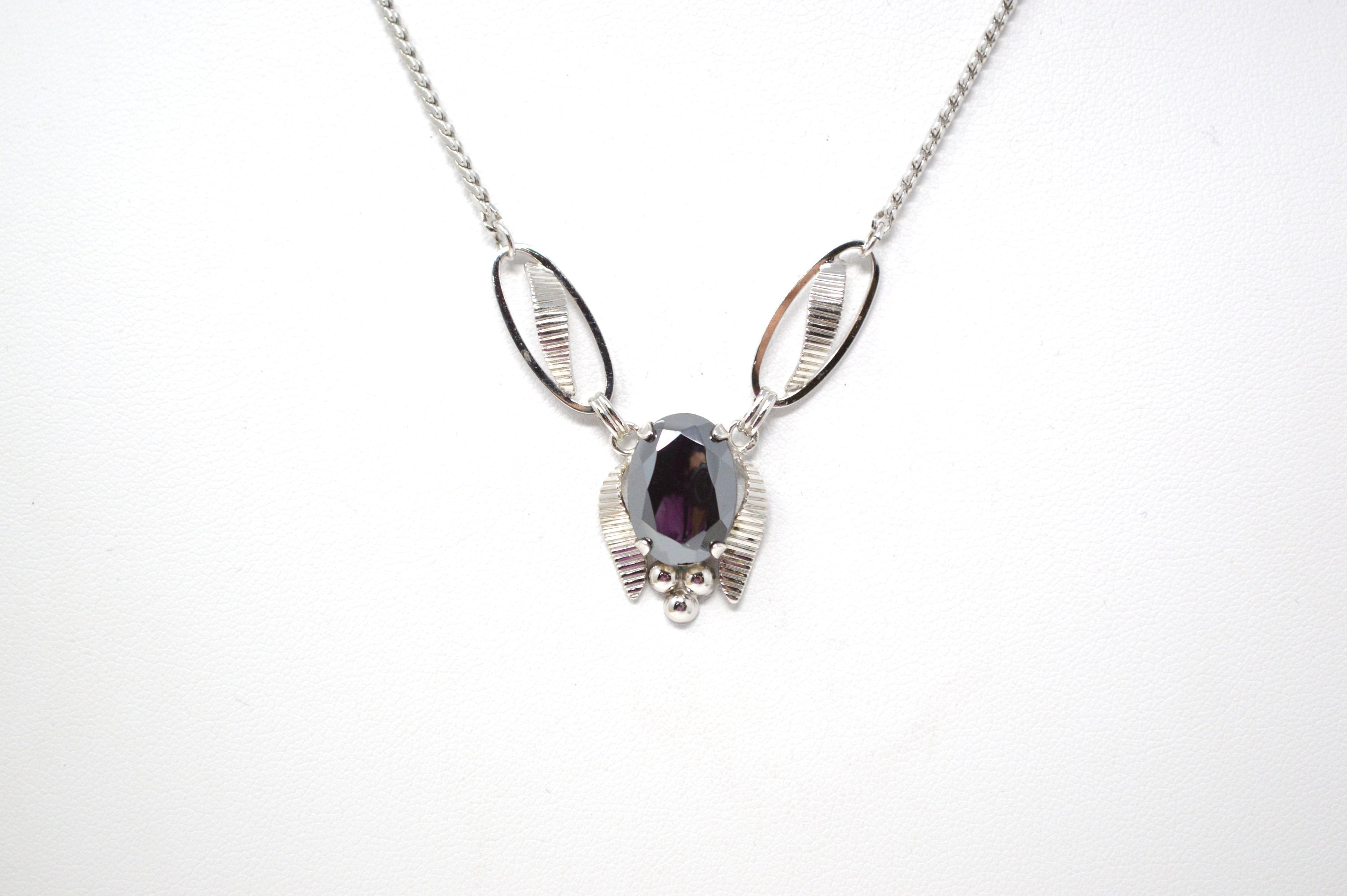 Vintage Designer Van Dell Hematite Sterling Silver Necklace - 16 Inch | Jewelry > Necklaces | Wiccan Center