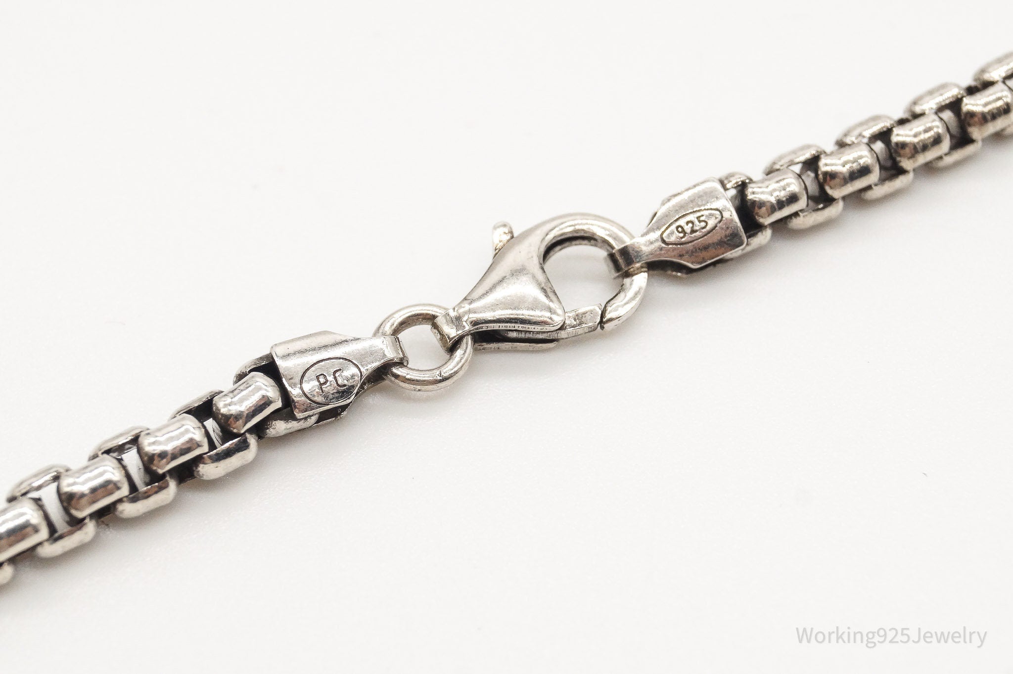 Vintage High Fashion Sterling Silver Puffy Box Chain Link Necklace | Jewelry > Necklaces > Pendants | Wiccan Center