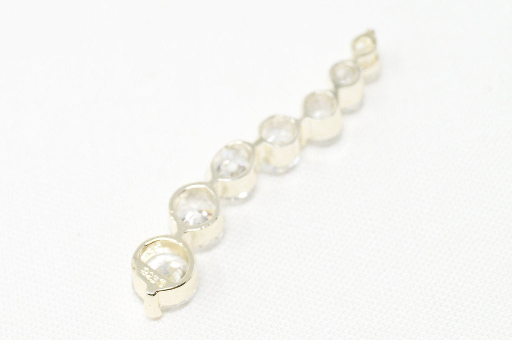 Vtg Gold Vermeil Cubic Zirconia Circles Bubbles Sterling Silver Necklace Pendant | Jewelry > Necklaces > Pendants | Wiccan Center
