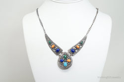 Vintage Carolyn Pollack Relios Multi Gem Western Sterling Silver Necklace | Jewelry > Necklaces > Pendants | Wiccan Center