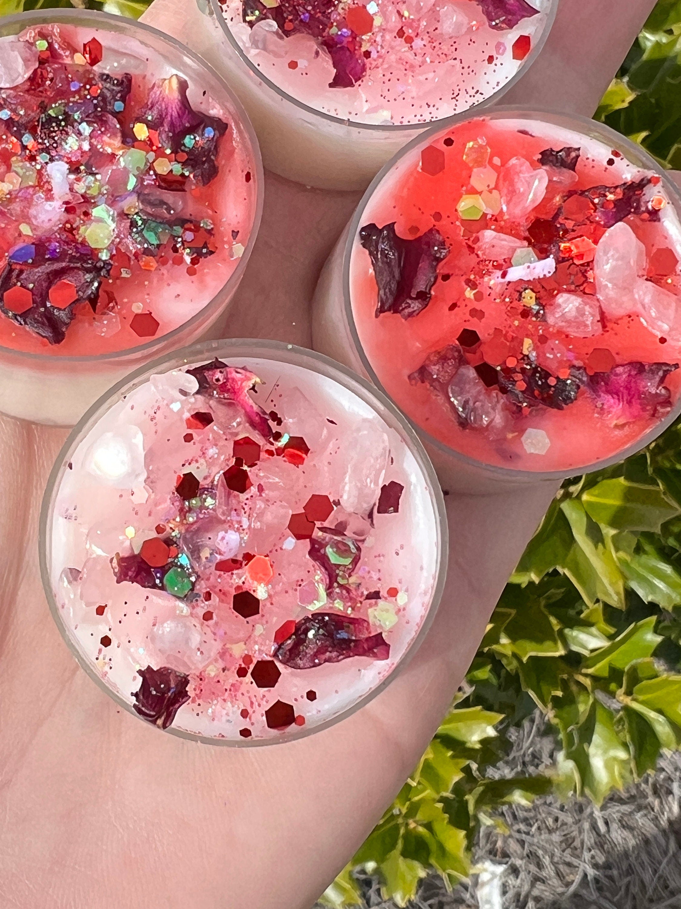 Aphrodite Love Spell Tea Lights: Rose Quartz Vegan Altar Candles | | Wiccan Center