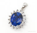 Designer JWBR Lab Sapphire Cubic Zirconia Sterling Silver Pendant | Jewelry > Necklaces > Pendants | Wiccan Center