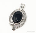 Large Mexico Designer ATI Black Onyx Southwestern Sterling Silver Pendant | Jewelry > Necklaces > Pendants | Wiccan Center