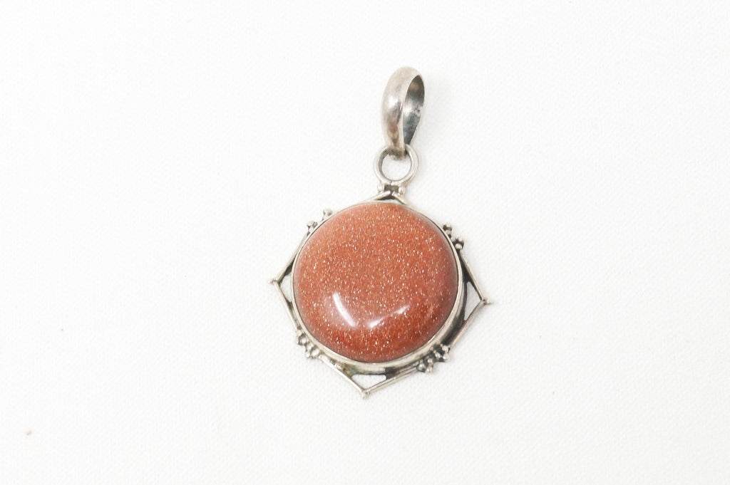 Vintage Handmade Goldstone Sterling Silver Southwestern Necklace Pendant | Jewelry > Necklaces > Pendants | Wiccan Center