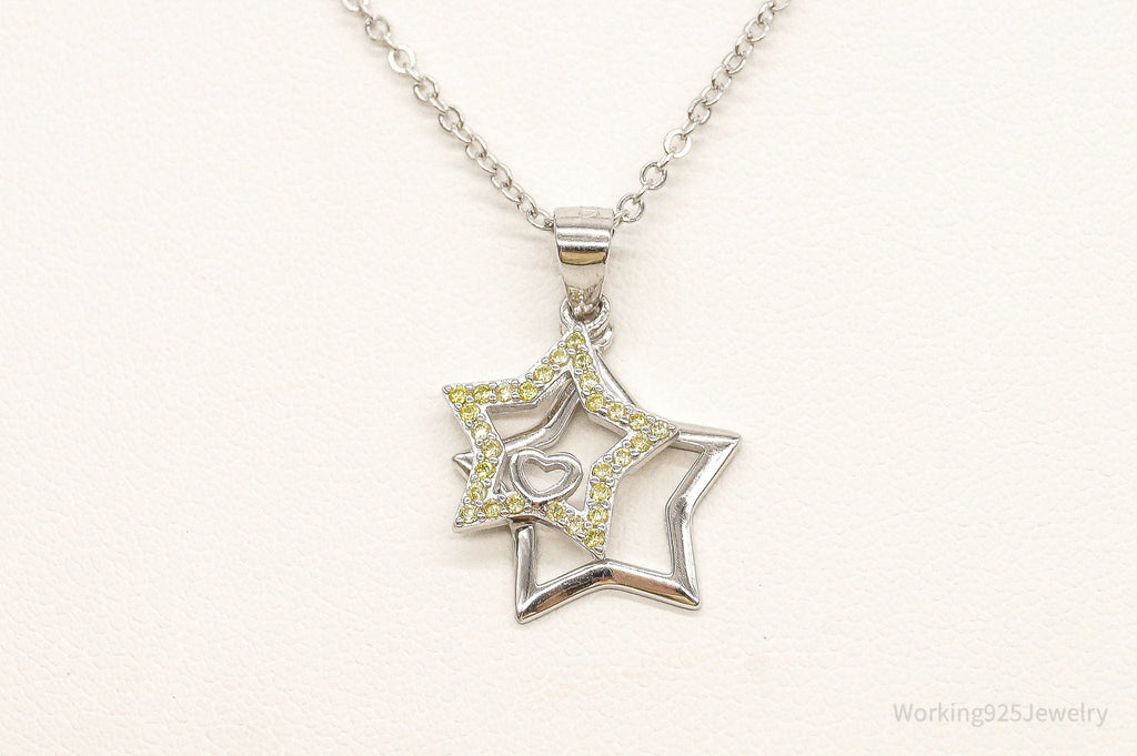 Designer Ryze Cubic Zirconia Stars Sterling Silver Necklace | Jewelry > Necklaces > Pendants | Wiccan Center