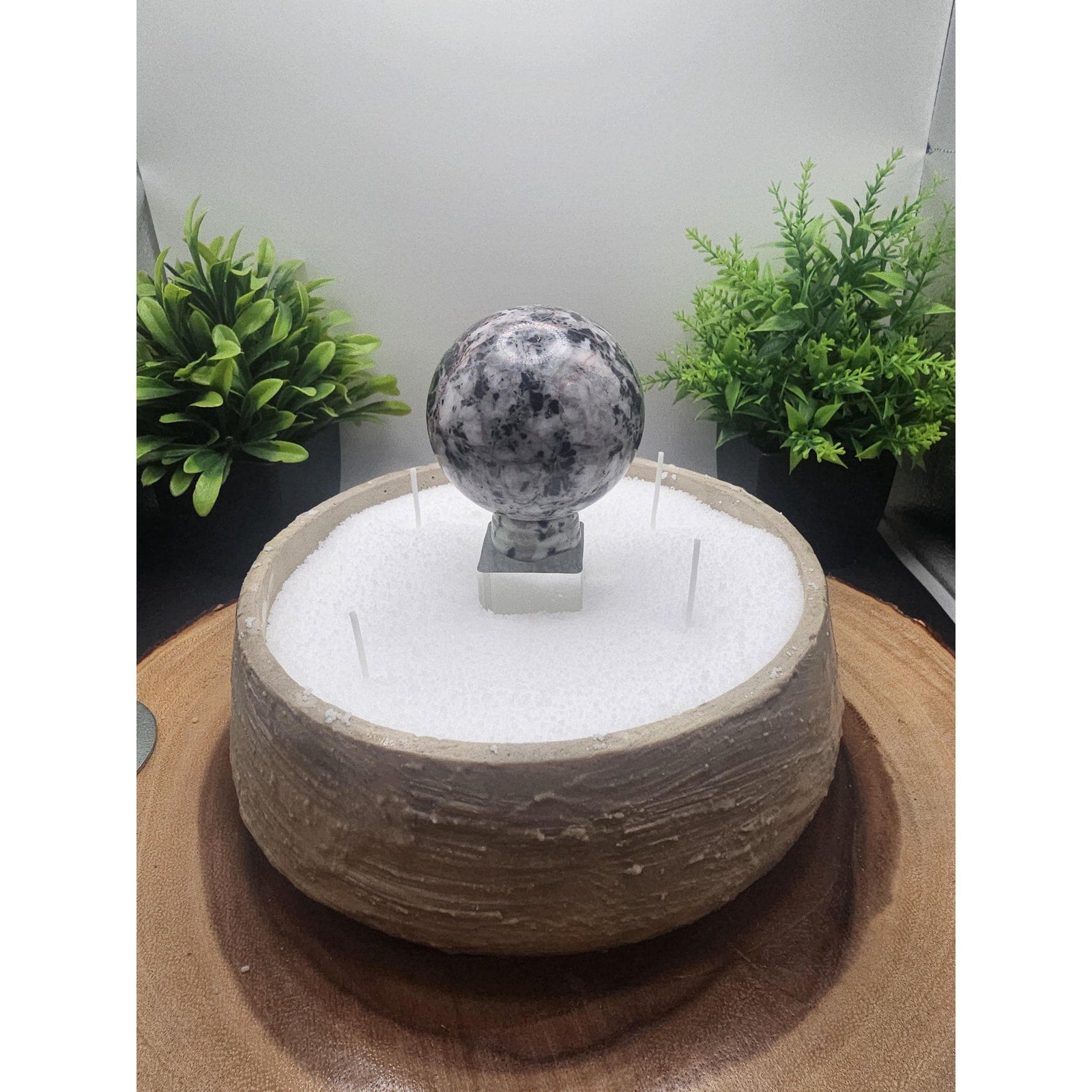 Ocean jasper concrete candle bowl