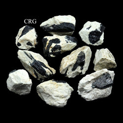 Black Tourmaline in White Matrix (Mixed Sizes) | Black Tourmaline | Wiccan Center