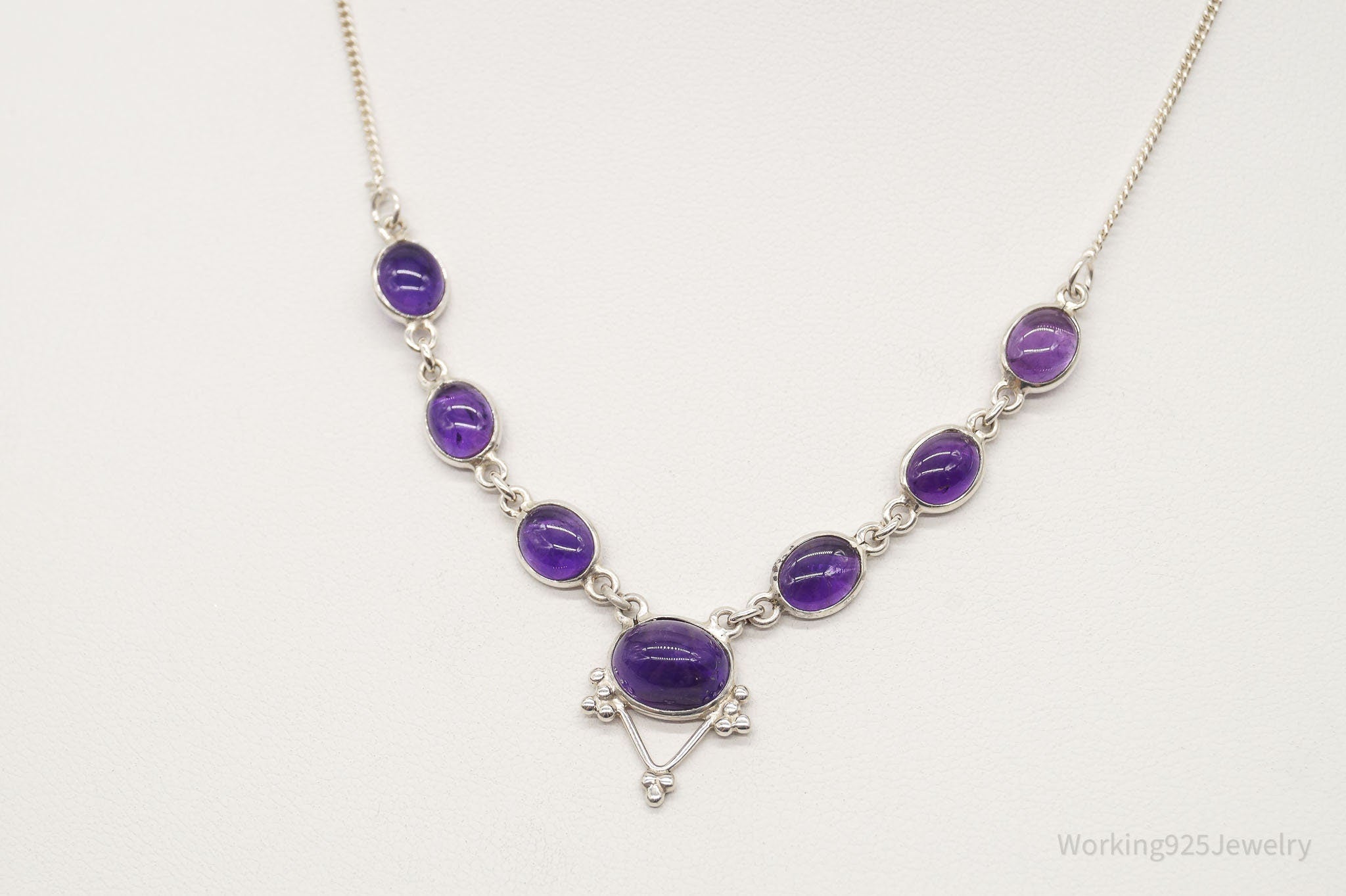 Vintage Amethyst Bib Style Silver Necklace | Jewelry > Necklaces > Pendants | Wiccan Center
