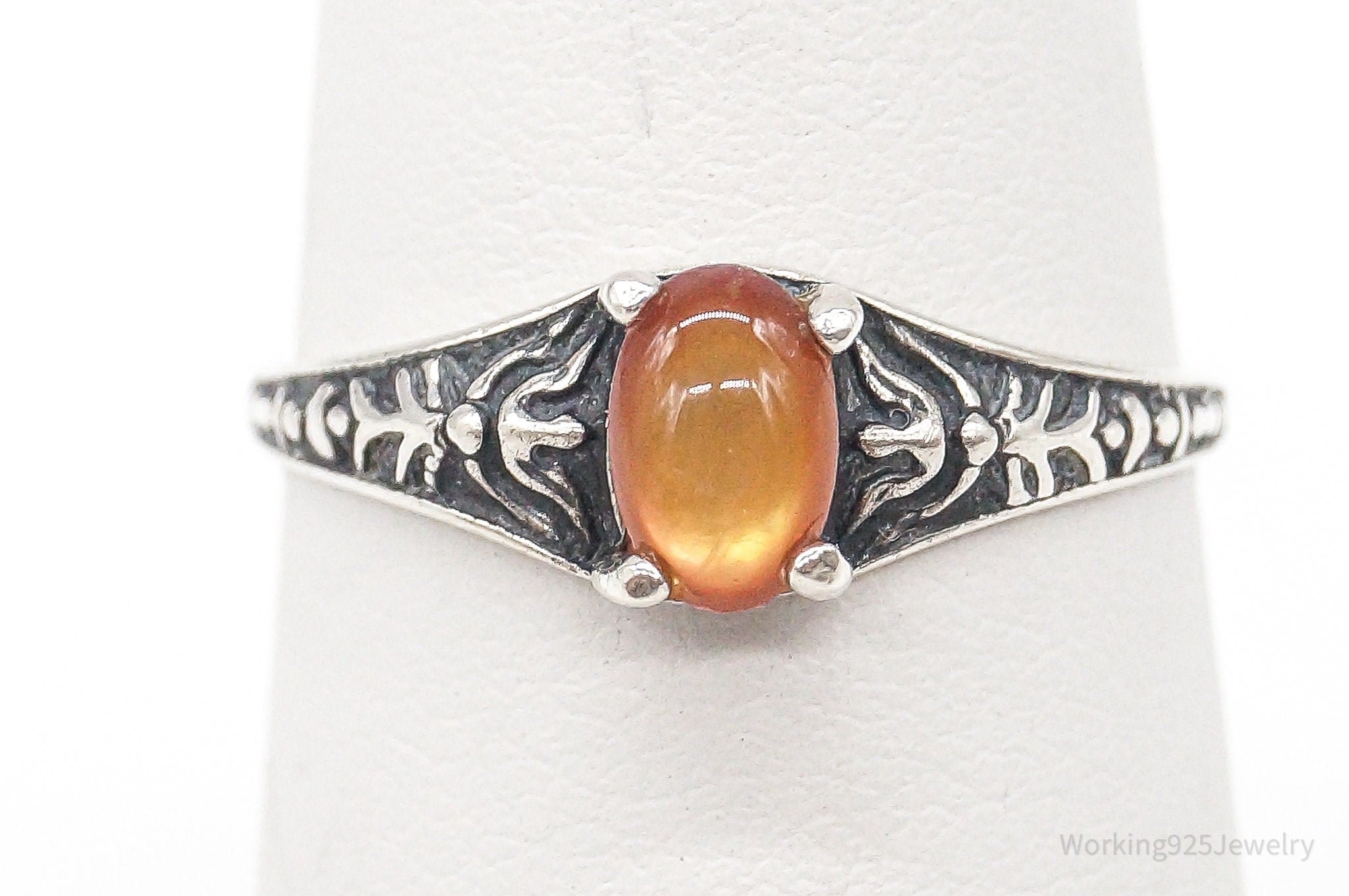 Antique Designer WMCO Orange Paua Shell Sterling Silver Ring - Size 6 | Jewelry > Rings | Wiccan Center