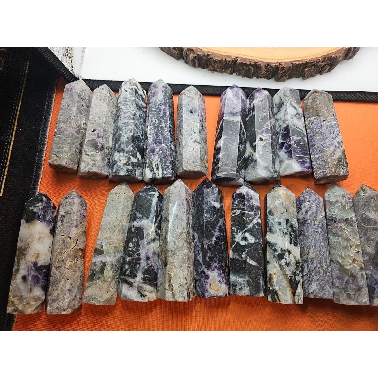 2Pcs Natural Rainbow Fluorite Quartz Crystal Point Tower Polished 4in Tall Avg | Crystal Points & Towers | Wiccan Center