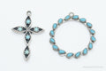 Vintage Native American Turquoise Sterling Silver Pendant Set | Jewelry > Necklaces > Pendants | Wiccan Center