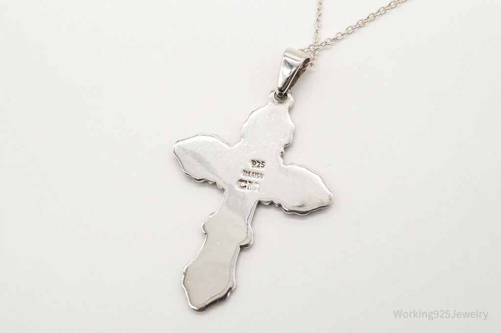 Vintage Large Mexico Artisan CII Cross Sterling Silver Necklace | Jewelry > Necklaces > Pendants | Wiccan Center