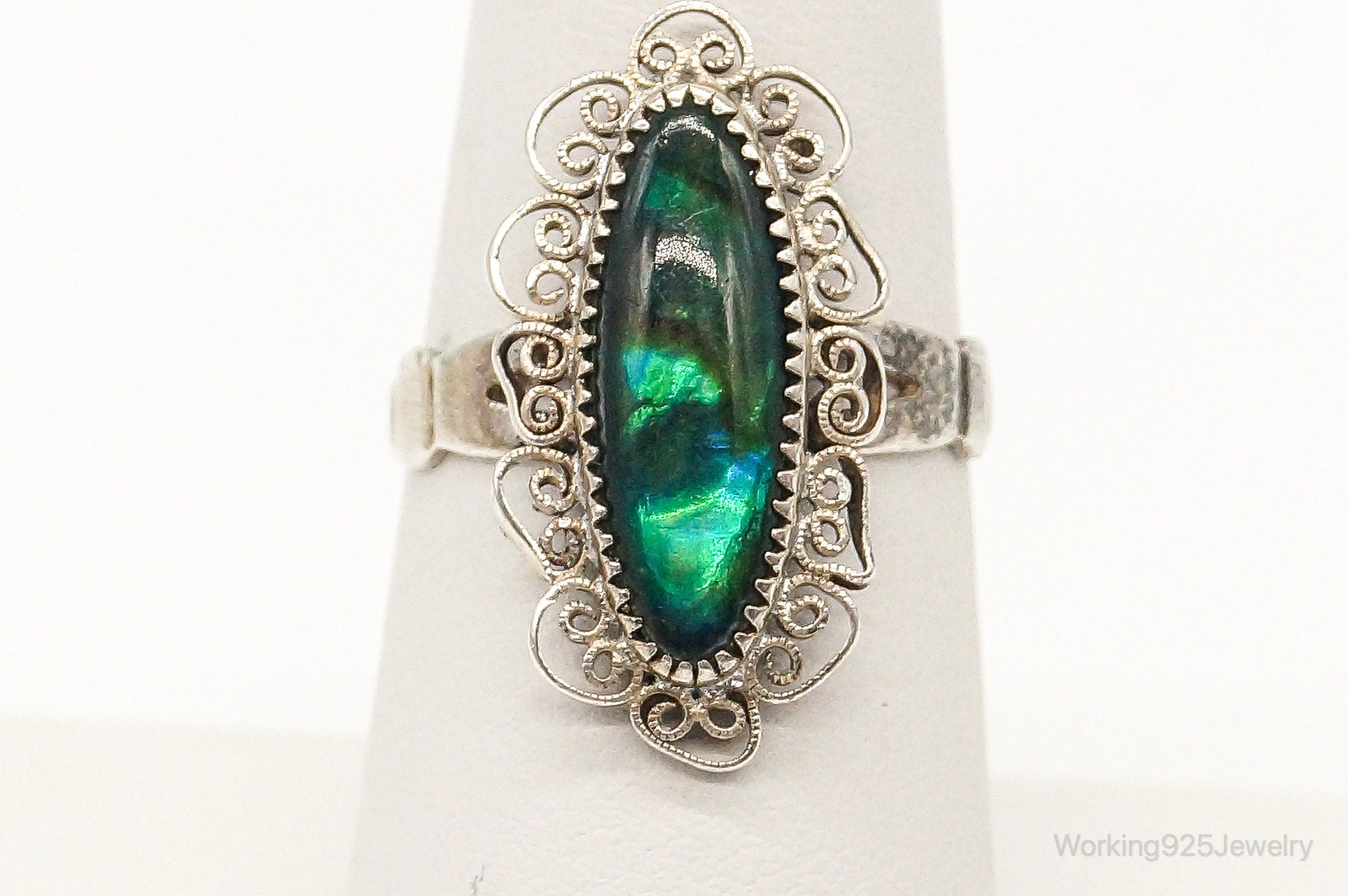 Vintage Native American Paua Abalone Shell Sterling Silver Ring - SZ 6.75 | Jewelry > Rings | Wiccan Center