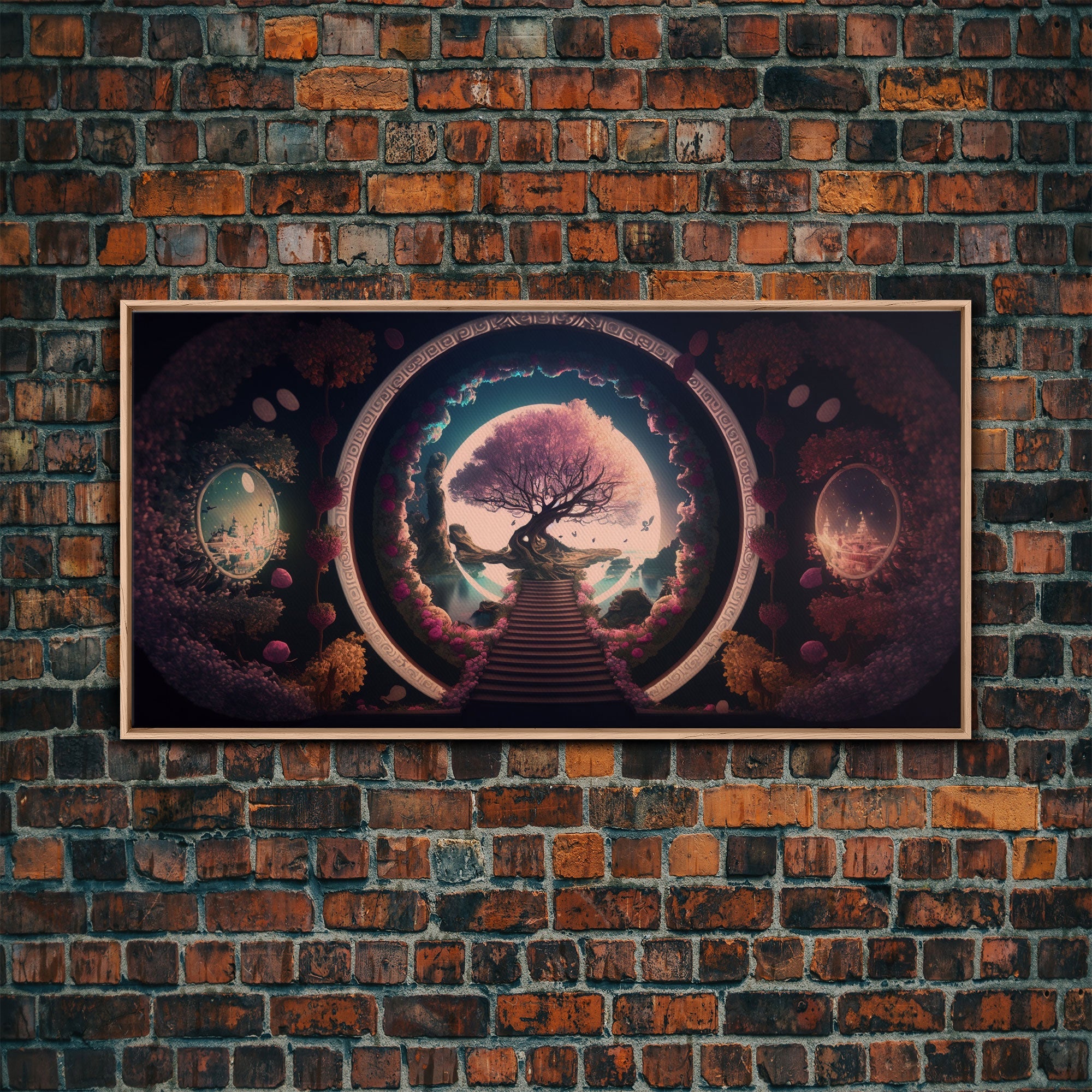 Stairway to a magical forest, fantasy concept art, framed canvas print, colorful wall decor, portal to another world | | Wiccan Center