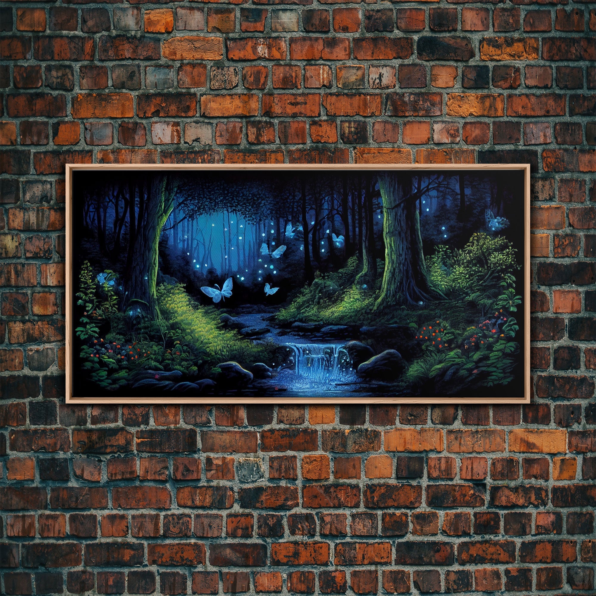 Enchanted Forest Painting, Fantasy Art, Fairy House, Fantasy, Woodland Decor, Woods, Forest, Fairy Forest with Blue Butterflies | | Wiccan Center