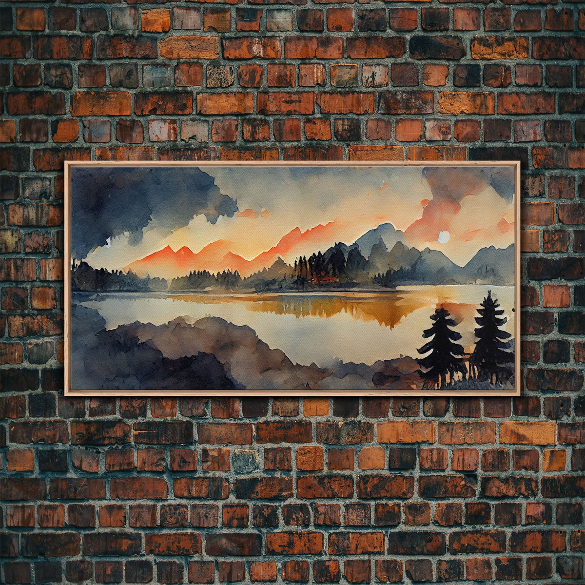 Watercolor painting of a forest fire, canvas print, landscape art | | Wiccan Center