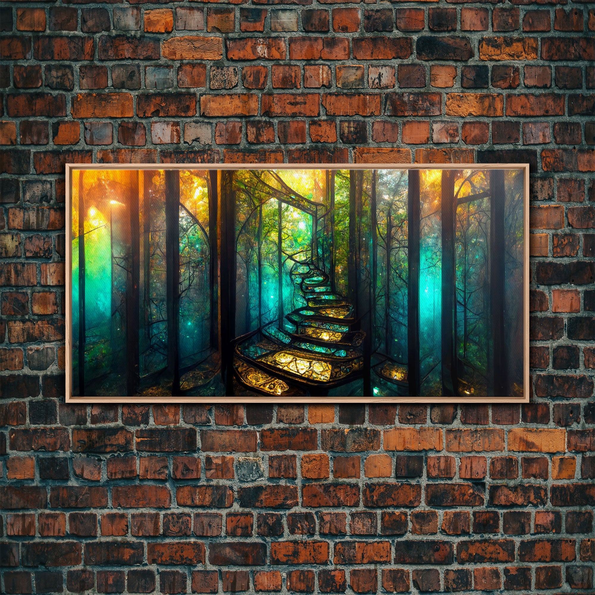 Fantasy wall art, canvas print, magical forest, fantasy landscape art, ready to hang wall art, bioluminescent glowing fantasy wall decor | | Wiccan Center