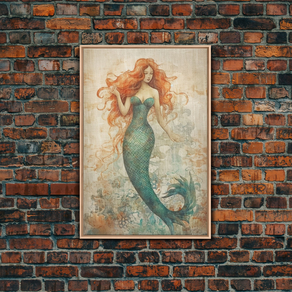 Coastal Mermaid Canvas Print Or Poster, Framed | | Wiccan Center