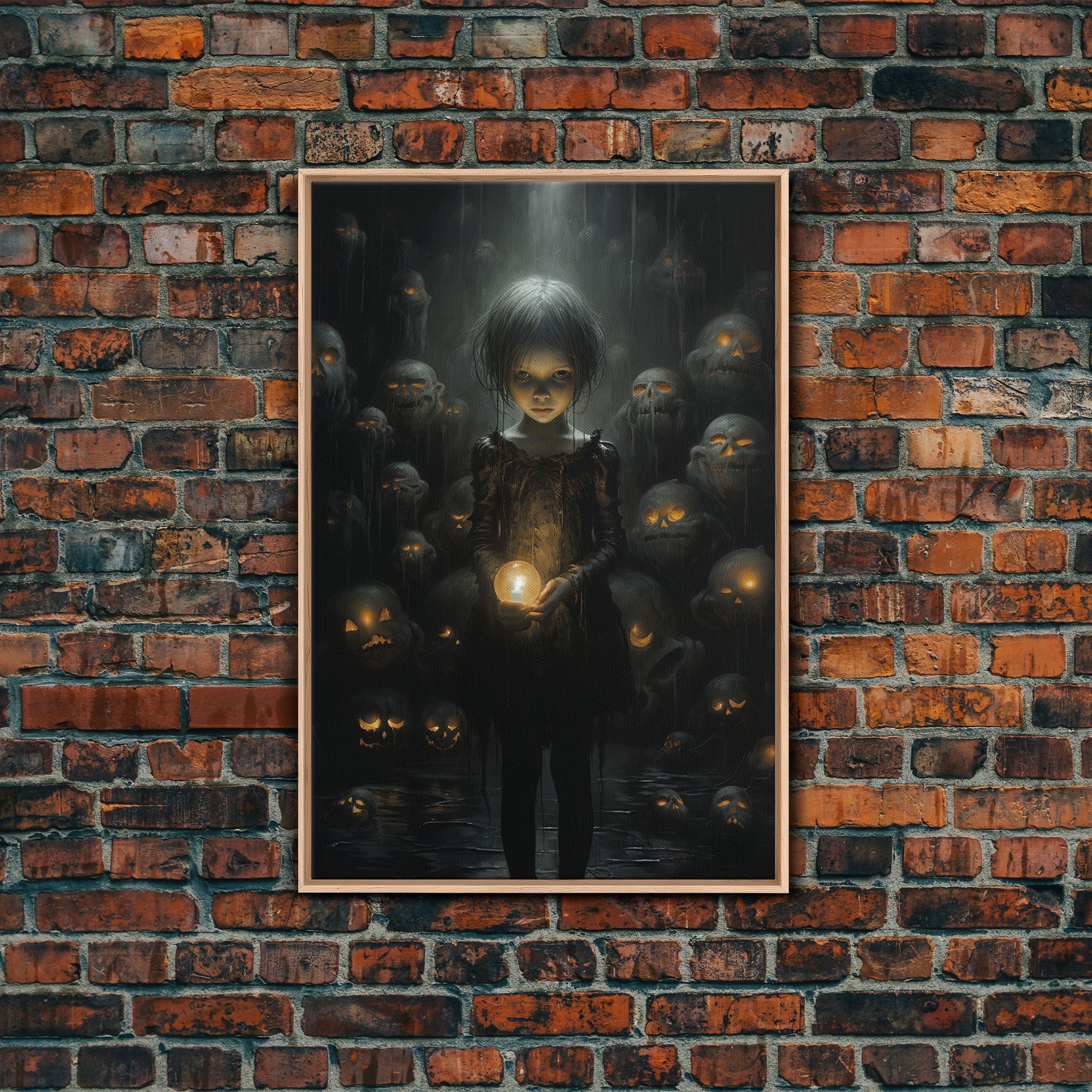 The Witch And The Well Of Souls, Haunted Halloween Art, Halloween Canvas, Framed Canvas Print, Witch Wall Decor, Witchcraft Wall Art | | Wiccan Center
