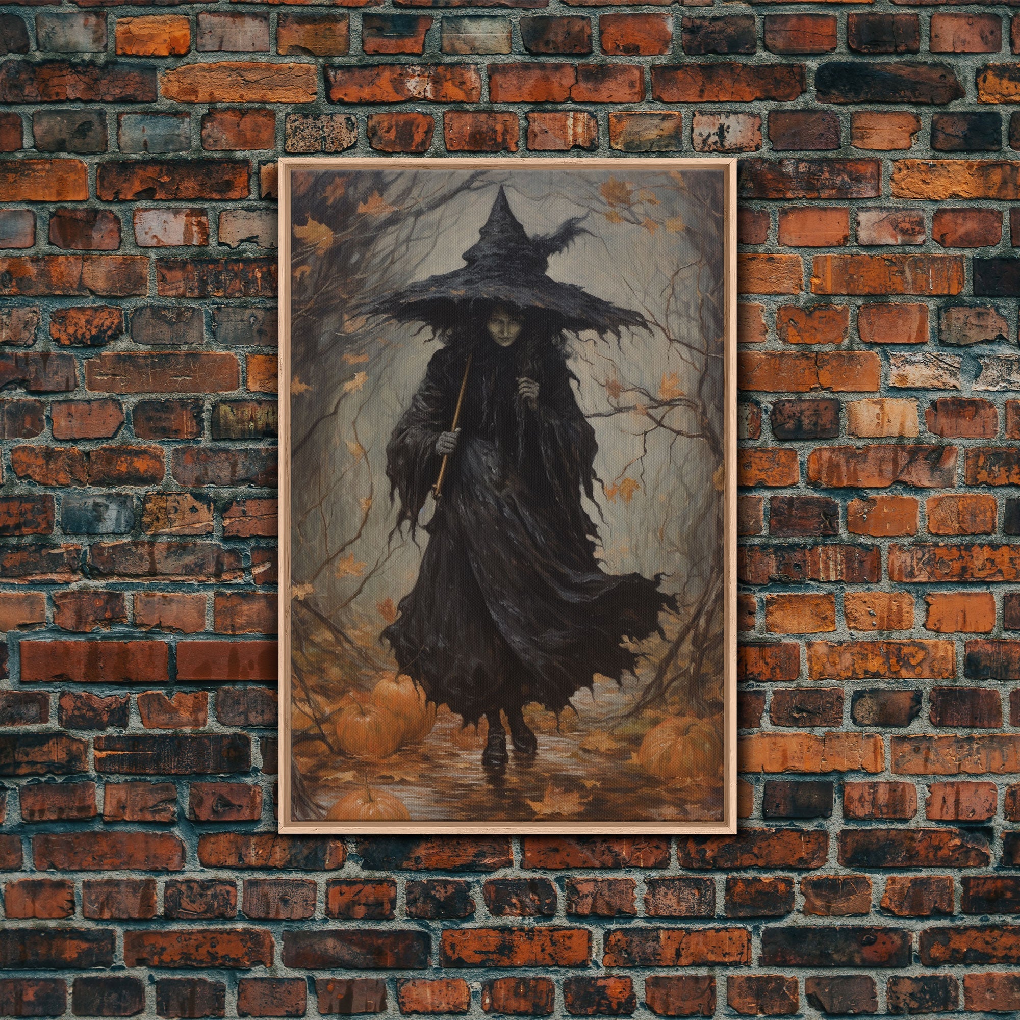 The Wicked Witch, Halloween Canvas Print, Framed Canvas, Unique Wall Art, Goth Art, Dark Academia, Witch Art, Witchcraft, Witch Decor | | Wiccan Center