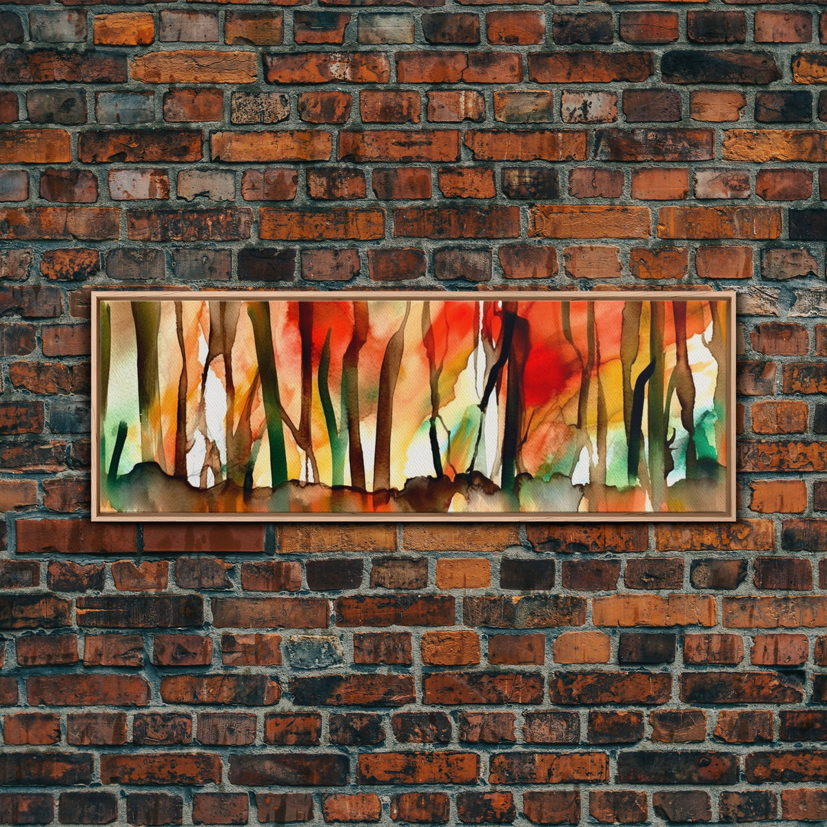 Watercolor Forest Canvas, Abstract Landscape, Forest On Fire, Foggy Forest Wall Art, Abstract Forest Art, Panoramic, Wall Art, Canvas Print | | Wiccan Center
