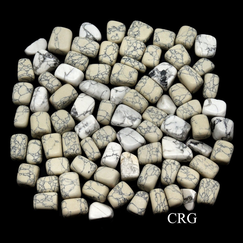 Tumbled White Howlite / 20-40mm AVG - 1 KILO LOT | Howlite | Wiccan Center