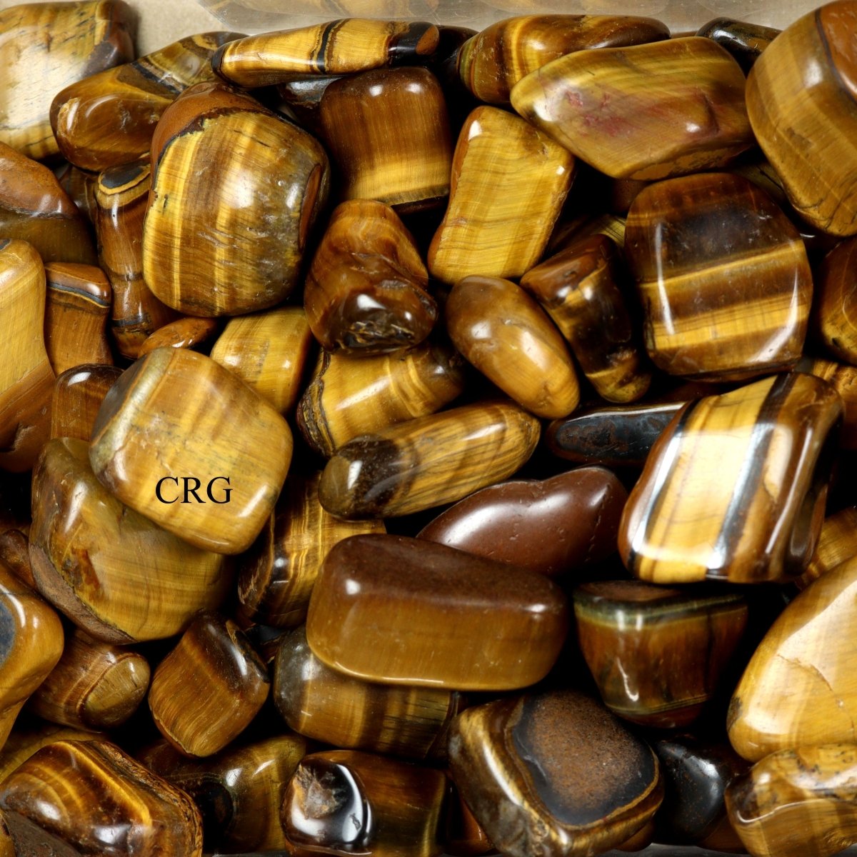 Tumbled Gold Tiger's Eye / 20-40mm AVG - 1 LB. LOT | Tiger's Eye | Wiccan Center